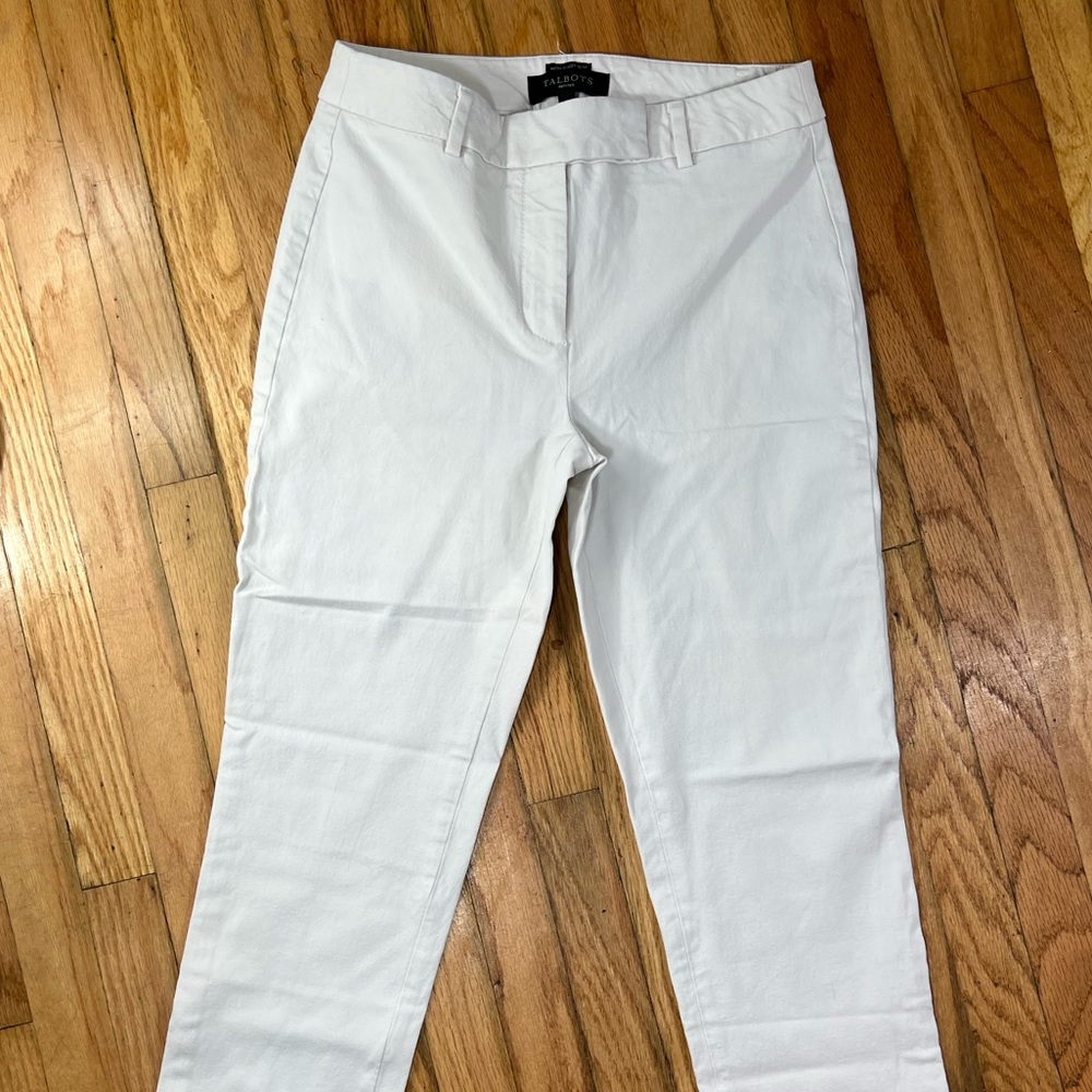 Talbots High Waist Slim Pants White